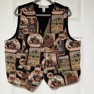Karen Scott II Women's Wine Tapestry Vest Size 2X